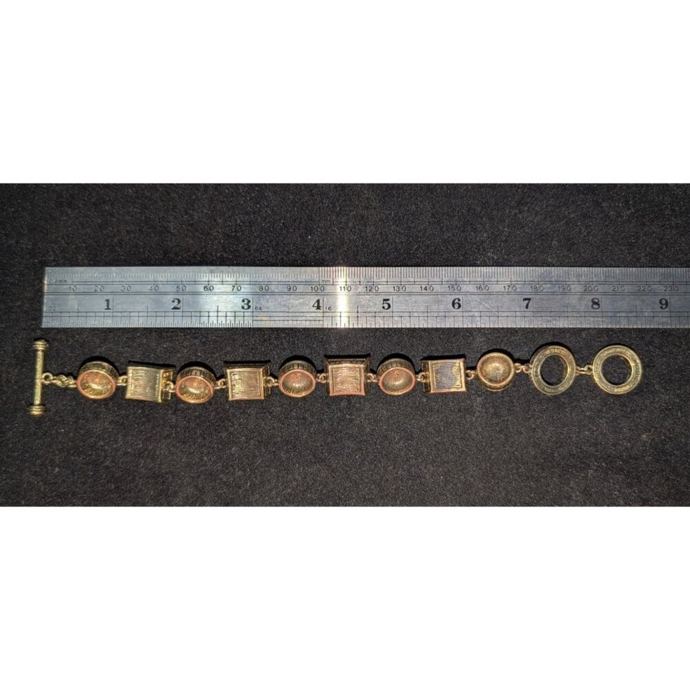 Heidi Daus Crystal/Faux Pearl Statement Bracelet 8.75" Toggle Closure - Picture 5 of 11
